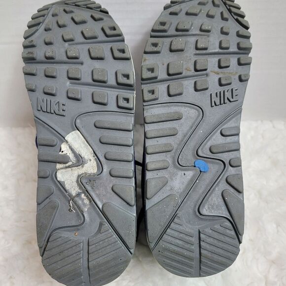Nike Air Max 90 Boy Shoes Size 5.5 Cool Grey Royal Blue Youth - Picture 10 of 10